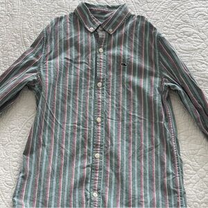 Vineyard Vines Striped Button Down Shirt - Green and Pink